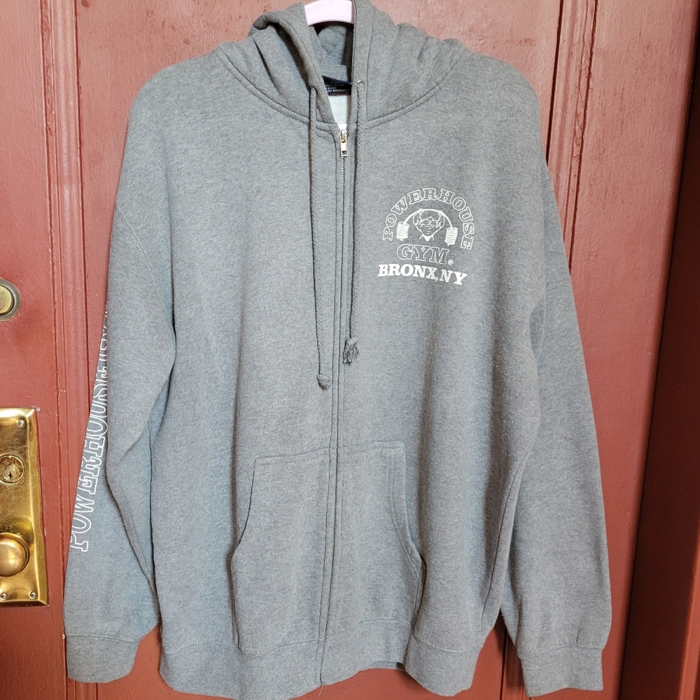 PowerhouseGym Gray Sweatshirt with Printed Logo Size Large